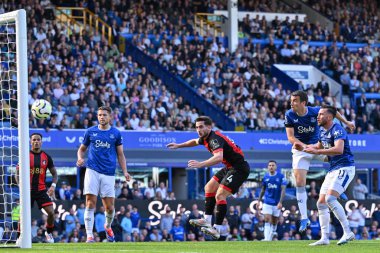 Bournemouth 'dan Lewis Cook, İngiltere' nin Liverpool kenti Goodison Park 'ta oynanan Premier League maçında Everton-Bournemouth maçında 2-2' lik skorla gol attı.