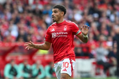 Nottingham Ormanı 'ndan Morgan Gibbs-White Premier League maçı sırasında Nottingham Forest, Wolverhampton Wanderers' a karşı 31 Ağustos 2024 'te Nottingham, İngiltere' de oynandı.