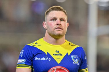 Warrington Wolves takımından Luke Yates 24. Betfred Süper Lig karşılaşmasında Leigh Leopards 'a karşı Warrington Wolves Leigh Spor Köyü, Leigh, Birleşik Krallık' ta 30 Ağustos 2024