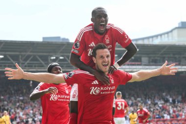 Nottingham Ormanı 'ndan Chris Wood, İngiltere' nin Nottingham şehrinde 31 Ağustos 2024 'te oynanan Premier League maçında Nottingham Forest, Wolverhampton Wanderers' a karşı 1-0 'lık galibiyet golünü kutluyor.