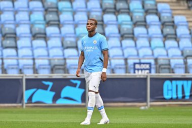 Farid Alfa-Ruprecht of Manchester City during the Premier League 2 U23 match Manchester City vs Everton at Joie Stadium, Manchester, United Kingdom, 1st September 2024 clipart