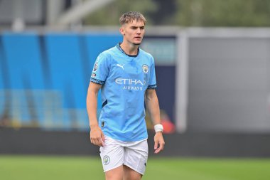 Manchester City 'den Jacob Wright Premier League 2 U23 maçında Manchester City Everton' a karşı Joie Stadyumu, Manchester, İngiltere, 1 Eylül 2024