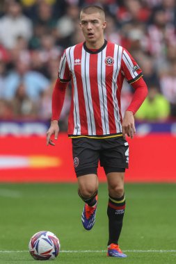 Sheffield United takımından Alfie Gilchrist 1 Eylül 2024 'te Sheffield United' a karşı Bramall Lane, Sheffield, İngiltere 'de oynanan maçta