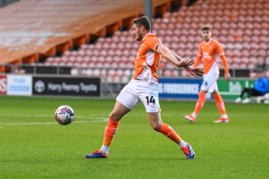 Blackpool 'dan Elliot Embleton, Bristol Street Motors Kupası' nda Blackpool, Crewe Alexandra 'ya karşı 3 Eylül 2024' te Bloomfield Road, Blackpool 'da oynanan karşılaşmada.