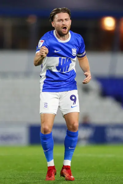 stock image Alfie May of Birmingham City gees up his teammates during the Bristol Street Motors Trophy match Birmingham City vs Walsall at St. Andrew's @ Knighthead Park, Birmingham, United Kingdom, 3rd September 2024