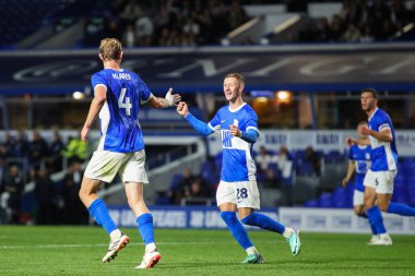 Birmingham City 'den Christoph Klarer, Bristol Street Motors Kupası' nda Birmingham City, Walsall 'a karşı St. Andrew' s @ Knighthead Park, Birmingham, İngiltere, 3 Eylül 2024 'te oynanan karşılaşmada 1-1 kazanma hedefini kutluyor.