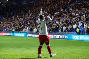 Walsall 'dan Reyes Cleary, Bristol Street Motors Kupası' nın 3 Eylül 2024 'te St. Andrew' s @ Knighthead Park, Birmingham, Birleşik Krallık 'ta oynanan Birmingham City - Walsall maçında kazandığı penaltı atışını kutluyor.