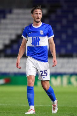Birmingham City 'den Ben Davies Bristol Street Motors Kupası maçında Birmingham City, St. Andrew' s @ Knighthead Park, Birmingham, İngiltere 'de 3 Eylül 2024' te Walsall 'a karşı.