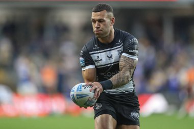 Hull FC takımından Carlos Tuimavave, Betfred Süper Lig 25. Round karşılaşmasında Leeds Rhinos Hull FC 'ye karşı Headingley Stadyumu, Leeds, Birleşik Krallık' ta 6 Eylül 2024 'te oynanan karşılaşma öncesi ısınma maçında
