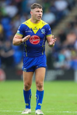 Warrington Wolves 'tan George Williams Betfred Süper Lig 25. Maçı sırasında Warrington Wolves St. Helens' e karşı Halliwell Jones Stadyumu, Warrington, İngiltere, 7 Eylül 2024