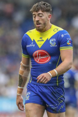 Warrington Wolves takımından Matty Ashton 25. Betfred Süper Lig karşılaşmasında Warrington Wolves St. Helens 'e karşı Halliwell Jones Stadyumu, Warrington, 7 Eylül 2024