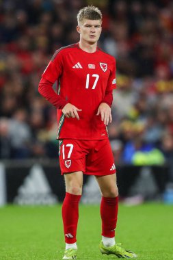 UEFA Uluslar Ligi sırasında Galler 'den Jordan James, 6 Eylül 2024' te Cardiff City Stadyumu 'nda B - Grup 4 - Galler - Türkiye' ye karşı Türkiye