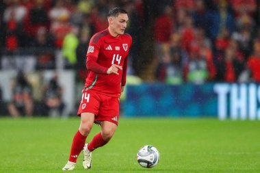 Galler Ligi 'nden Connor Roberts, 6 Eylül 2024' te Cardiff City Stadyumu 'nda Galler' e karşı 4.