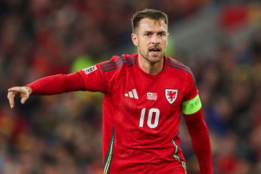 Galler 'den Aaron Ramsey UEFA Uluslar Ligi - Lig B - Grup 4 - Galler - Cardiff City Stadyumu, İngiltere, 6 Eylül 2024