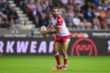 Tyrone May of Hull KR, Betfred Süper Lig 25. Raundunda Wigan Warriors 'a karşı Hull KR maçı sırasında 6 Eylül 2024' te Wigan, Wigan, İngiltere 'deki Brick Community Stadyumu' nda oynandı.