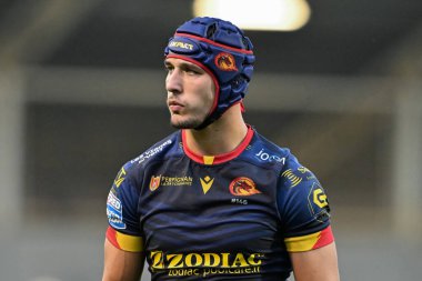 Betfred Süper Lig 25. Raundunda Katalan Ejderhaları 'ndan Cesar Rouge Salford Red Devils ile Catalans Dragons maçında Salford Community Stadyumu, Eccles, İngiltere, 7 Eylül 2024