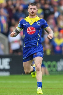 Warrington Wolves 'dan John Bateman Betfred Süper Lig 25. Maç sırasında Warrington Wolves St. Helens' e karşı Halliwell Jones Stadyumu, Warrington, İngiltere, 7 Eylül 2024