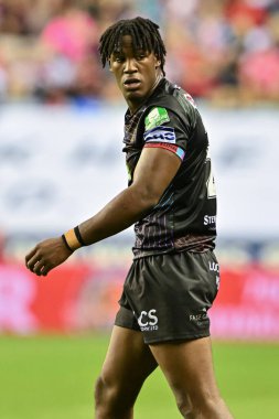 Wigan Warriors 'dan Junior Nsemba Betfred Süper Lig 25. Raundda Wigan Warriors' a karşı Hull KR 'a karşı Brick Community Stadyumu, Wigan, İngiltere, 6 Eylül 2024