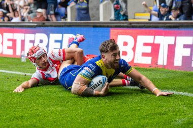 Warrington Wolves takımından Matty Ashton 7 Eylül 2024 'te Warrington Jones Stadyumu' nda oynanan 25. Warrington Wolves-St Helens maçında skoru 4-2 yaptı.
