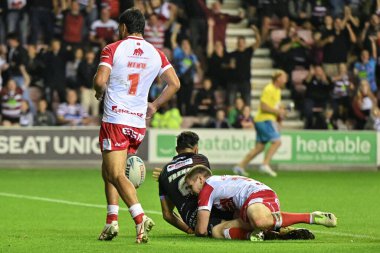 Wigan Warriors 'dan Bevan French, 6 Eylül 2024' te İngiltere 'nin Wigan şehrindeki The Brick Community Stadyumu' nda oynanan 25.