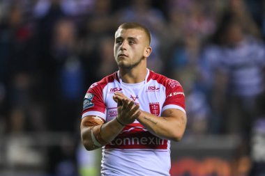 Hull KR 'dan Mikey Lewis, 6 Eylül 202' de İngiltere 'nin Wigan şehrinde oynanan The Brick Community Stadyumu' nda oynanan 25.