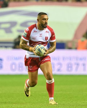 Hull KR 'dan Elliot Minchella, 25. Betfred Süper Lig karşılaşmasında Wigan Warriors' a karşı Hull KR 'da 6 Eylül 202' de Wigan, Wigan, İngiltere 'deki Brick Community Stadyumu' nda karşılaşacak.