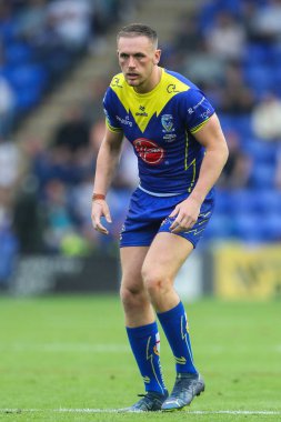 Warrington Wolves 'dan Ben Currie Betfred Süper Lig 25. Maçı sırasında Warrington Wolves St. Helens' e karşı Halliwell Jones Stadyumu, Warrington, İngiltere, 7 Eylül 2024