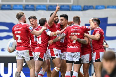 Salford Red Devils takımından Tim Lafai, Salford Red Devils - Catalans Dragons - Salford Community Stadyumu, Eccles, İngiltere, 7 Eylül 2024 'te oynanan 25.