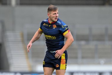 Katalan Ejderhaları 'ndan Tariq Sims Betfred Süper Lig 25. Raundunda Salford Red Devils Katalans Dragons' a karşı Salford Community Stadyumu, Eccles, İngiltere, 7 Eylül 2024