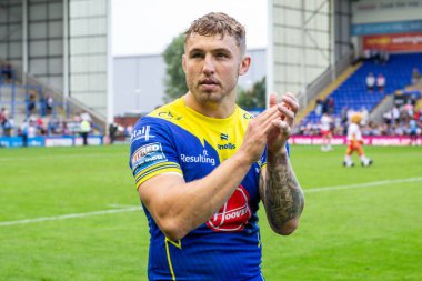 Warrington Wolves 'tan Sam Powell, 7 Eylül 2024' te Warrington, İngiltere 'deki Halliwell Jones Stadyumu' nda oynanan 25.