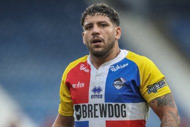 Londra Broncos 'tan Hakim Miloudi Betfred Süper Lig 25. Raundda Huddersfield Giants' a karşı Londra Broncos maçı sırasında John Smith 'in Stadyumu, Huddersfield, İngiltere, 8 Eylül 2024
