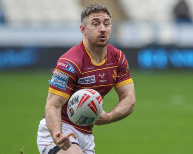 Huddersfield Giants takımından Adam Clune, Betfred Süper Lig 25. Maç öncesi ısınma turunda Huddersfield Giants, Londra Broncos 'a karşı John Smith Stadyumu, Huddersfield, Birleşik Krallık, 8 Eylül 2024