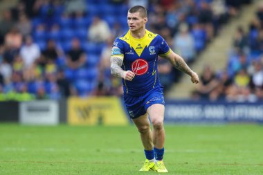 Warrington Wolves 'dan John Bateman Betfred Süper Lig 25. Maç sırasında Warrington Wolves St. Helens' e karşı Halliwell Jones Stadyumu, Warrington, İngiltere, 7 Eylül 2024