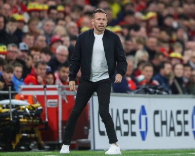 Craig Bellamy manager of Wales during the UEFA Nations League - League B - Group 4 - Wales v Turkey at Cardiff City Stadium, Cardiff, United Kingdom, 6th September 2024 clipart