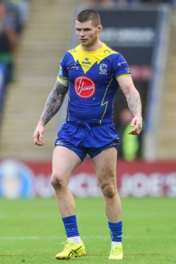 Warrington Wolves 'dan John Bateman Betfred Süper Lig 25. Maç sırasında Warrington Wolves St. Helens' e karşı Halliwell Jones Stadyumu, Warrington, İngiltere, 7 Eylül 2024