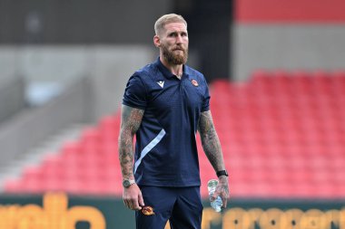 Katalan Ejderhaları 'ndan Sam Tomkins, Salford Community Stadyumu, Eccles, İngiltere' de oynanan Salford Red Devils - Catalans Dragons maçının 25.