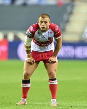 Hull KR 'dan Mikey Lewis 25. Betfred Süper Lig karşılaşmasında Wigan Warriors' a karşı Hull KR 'a karşı Brick Community Stadyumu, Wigan, İngiltere, 6 Eylül 2024