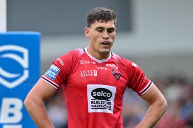 Salford Red Devils 'den Sam Stone Betfred Süper Lig 25. Raundunda Salford Red Devils, Salford Catalans Dragons' a karşı Salford Community Stadyumu, Eccles, İngiltere, 7 Eylül 2024