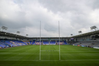 Warrington Wolves 'un evindeki Halliwell Jones Stadyumu' nun genel görüntüsü, Betfred Süper Lig 25. Raundu öncesinde Warrington Wolves St. Helens 'e karşı Halliwell Jones Stadyumu, Warrington, İngiltere, 7 Eylül 2024