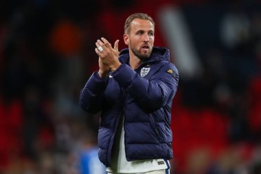 Harry Kane of England applauds the fans at the end of the UEFA Nations League - League B - Group 2 England v Finland at Wembley Stadium, London, United Kingdom, 10th September 2024 clipart