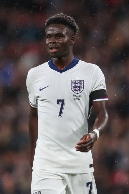 UEFA Uluslar Ligi sırasında İngiltere 'den Bukayo Saka - Grup B - Grup 2 Finlandiya Wembley Stadyumu, Londra, Birleşik Krallık, 10 Eylül 2024