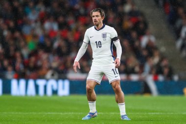 UEFA Uluslar Ligi sırasında İngiltere 'den Jack Grealish - Grup B - Grup 2 İngiltere vFinlandiya Wembley Stadyumu, Londra, Birleşik Krallık, 10 Eylül 2024
