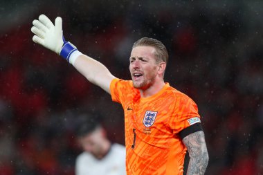 İngiltere 'den Jordan Pickford takımına UEFA Uluslar Ligi - B Grubu 2. İngiltere - İngiltere vFinlandiya Wembley Stadyumu, Londra, İngiltere, 10 Eylül 2024