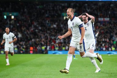 İngiltere 'den Harry Kane, 10 Eylül 2024' te Wembley Stadyumu 'nda oynanan UEFA Uluslar Ligi - B Grubu 2.