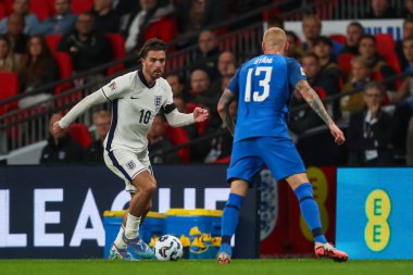 İngiltere 'den Jack Grealish, UEFA Uluslar Ligi - B Grubu 2 İngiltere - Finlandiya - İngiltere Wembley Stadyumu, Londra, Birleşik Krallık, 10 Eylül 2024
