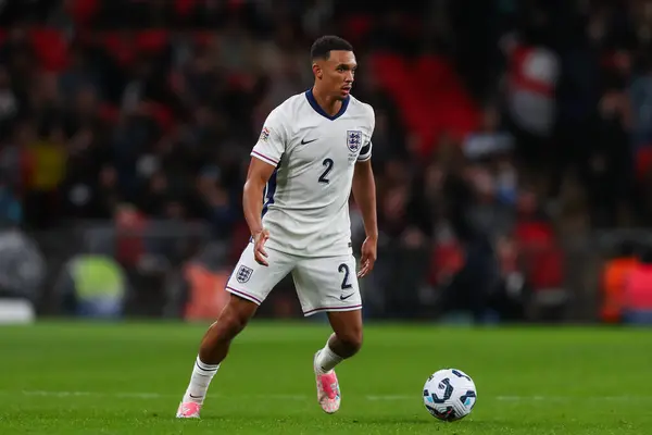 stock image Trent Alexander-Arnold of England makes a break with the ball during the UEFA Nations League - League B - Group 2 England v Finland at Wembley Stadium, London, United Kingdom, 10th September 2024