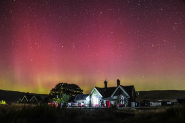 Kuzey Işıkları, Aurora Borealis 'in 10 Ekim 2024' te Whitby Limanı, Whitby, İngiltere 'de parladığını da bilir.