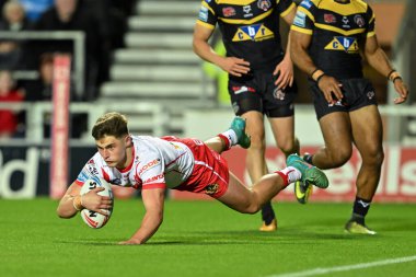 St. Helens 'ten Jon Bennison, Betfred Süper Lig 26. Raundda St Helens - Castleford Tigers maçında St Helens - All Wicked Stadyumu, St Helens, Birleşik Krallık, 13 Eylül 2024