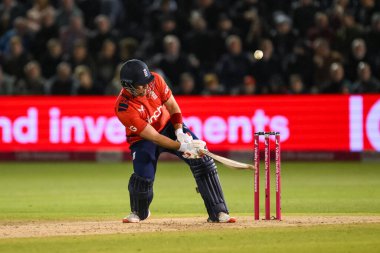 İngiltere 'den Liam Livingston, 13 Eylül 202' de Sophia Gardens Cricket Ground, Cardiff, İngiltere 'de oynanan 2.