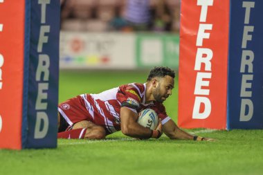 Wigan Warriors 'dan Bevan French, 13 Eylül 2024' te İngiltere 'nin Wigan kentinde oynanan The Brick Community Stadyumu' nda Wigan Warriors ile Leeds Rhinos arasındaki 26.